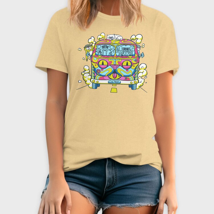 Hippie Cat Van, Tricou Barbati (Unisex)