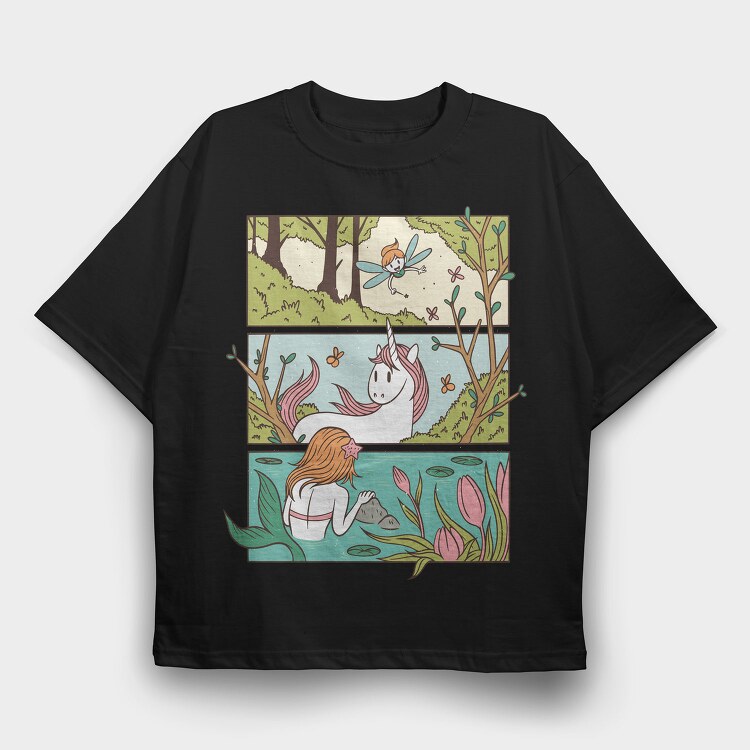 Enchanted Forest, Tricou Oversize Barbati (Unisex)