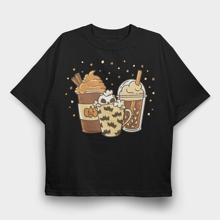 Spooky Coffees, Tricou Oversize Barbati (Unisex)