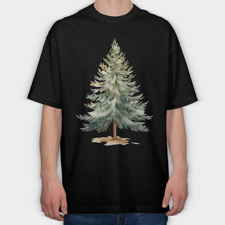 Winter Wonder Snow Tree, Tricou Oversize Barbati (Unisex)