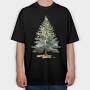 Winter Wonder Snow Tree, Tricou Oversize Barbati (Unisex)