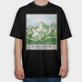 Mountain And Pine Trees Landscape Quote, Tricou Oversize Barbati (Unisex)
