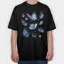 Realistic Blue Butterflies, Tricou Oversize Barbati (Unisex)