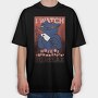 Black Cat With Bloody Knife I Watch Murder Documentaries To Relax, Tricou Oversize Barbati (Unisex)