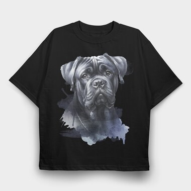 Realistic Bullmastif Dog Portrait, Tricou Oversize Barbati (Unisex)