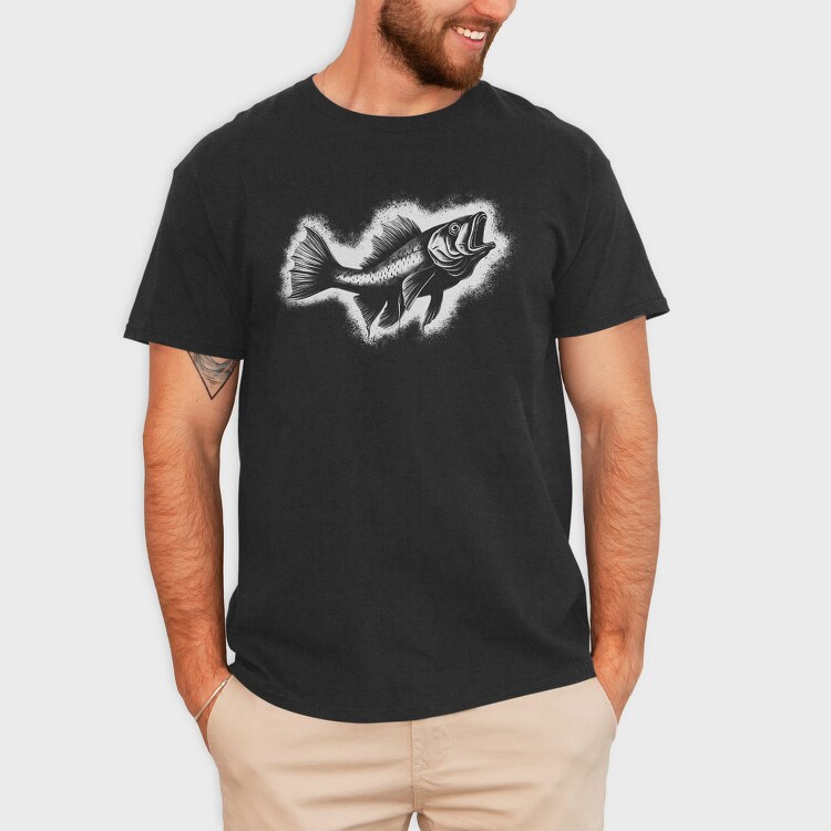 Realistic Catfish Monochromatic, Tricou Barbati (Unisex)