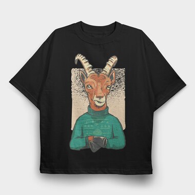 Christmas Gazelle Capricorn, Tricou Oversize Barbati (Unisex)