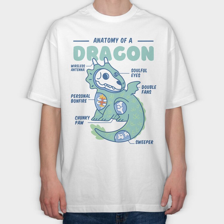 Dragon Anatomy, Tricou Oversize Barbati (Unisex)
