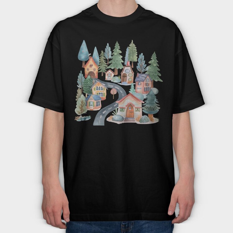 Winter Nest Clipart, Tricou Oversize Barbati (Unisex)