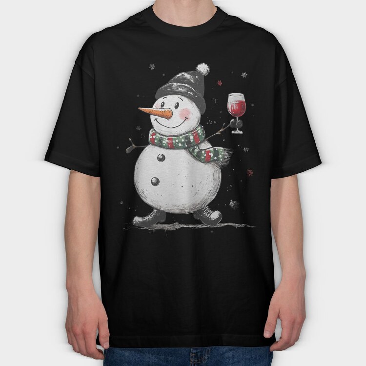 Winter Toast Snowman, Tricou Oversize Barbati (Unisex)