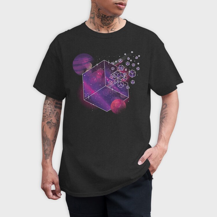 Galaxy Cube Space, Tricou Barbati (Unisex)