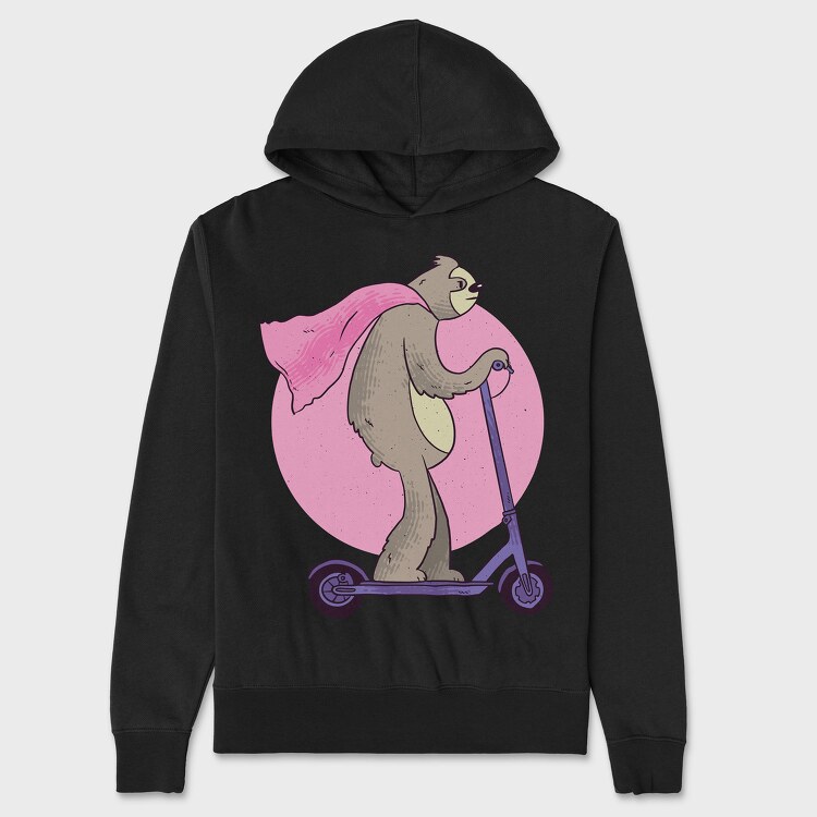 Scooter Sloth, Hanorac Oversize Barbati (Unisex)