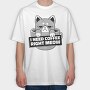 I Need Cofee Right Meow, Tricou Oversize Barbati (Unisex)