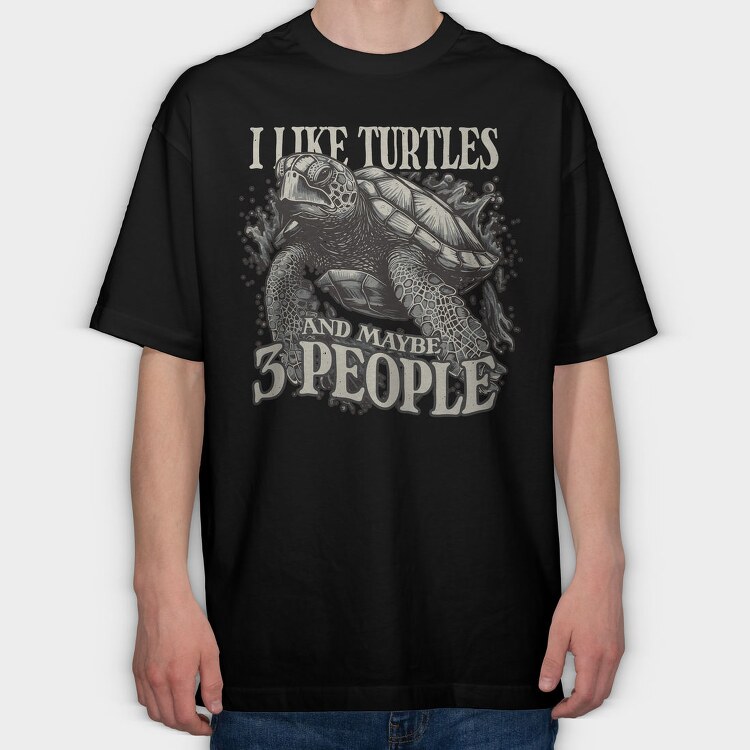I Love Turtles, Tricou Oversize Barbati (Unisex)