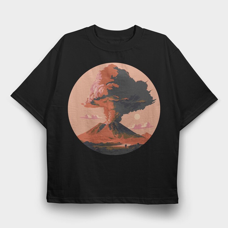 Erupting Volcano, Tricou Oversize Barbati (Unisex)