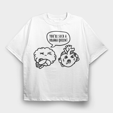 Drama Queen Brain Nc, Tricou Oversize Barbati (Unisex)