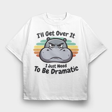 Dramatic Hippo, Tricou Oversize Barbati (Unisex)