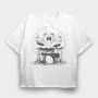 Drummer Playing Drums Design, Tricou Oversize Barbati (Unisex)
