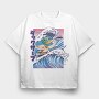 Duck Surfing Surf Vaporwave, Tricou Oversize Barbati (Unisex)