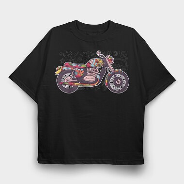 Hippie Motorcycle, Tricou Oversize Barbati (Unisex)