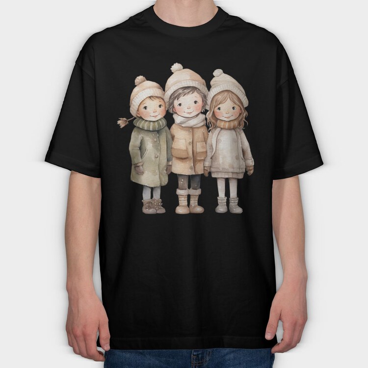 Winter Friends Club, Tricou Oversize Barbati (Unisex)