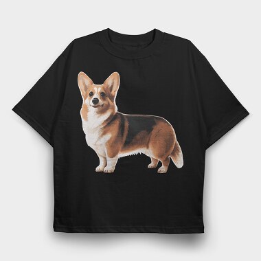 Realistic Corgi, Tricou Oversize Barbati (Unisex)