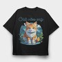 Mountain Cat Chill, Tricou Oversize Barbati (Unisex)
