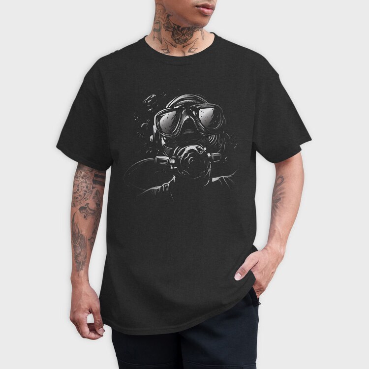 Realistic Diver Monochrome, Tricou Barbati (Unisex)
