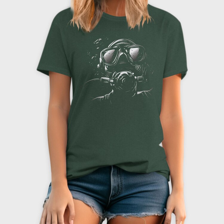 Realistic Diver Monochrome, Tricou Barbati (Unisex)