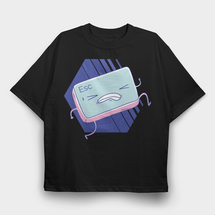 Escape Key Running Esc, Tricou Oversize Barbati (Unisex)