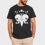 Esoteric Skulls Ram Human Moon Phases, Tricou Barbati (Unisex)
