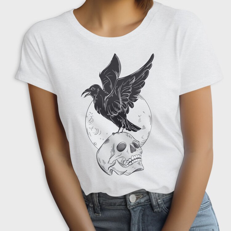 Black Raven On A Skull, Tricou Femei