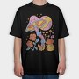 Hippie Mushroom Planet Flower, Tricou Oversize Barbati (Unisex)