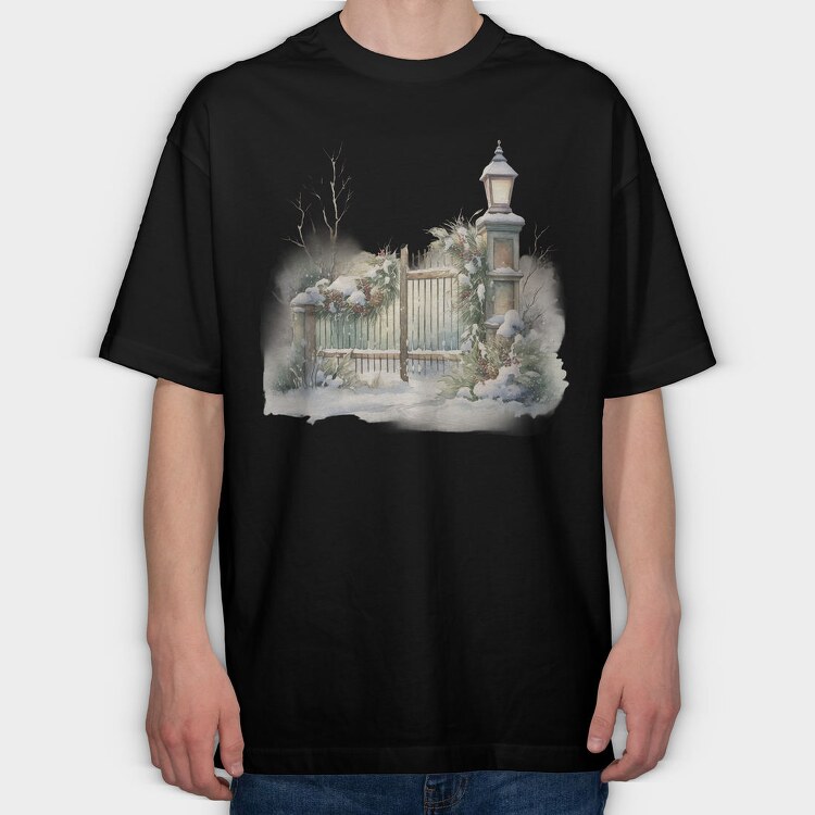 Winter Garden Gate, Tricou Oversize Barbati (Unisex)
