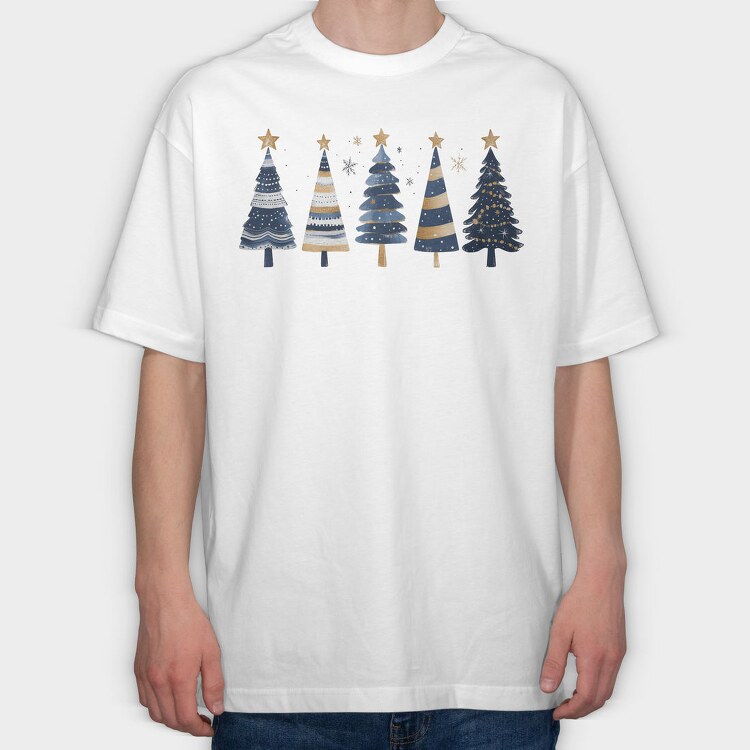 Winter Serenity Trees, Tricou Oversize Barbati (Unisex)