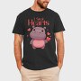 Hippo Heart Valentine, Tricou Barbati (Unisex)