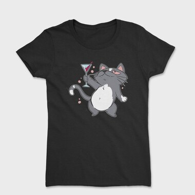 Drunk Cat With Drink, Tricou Femei