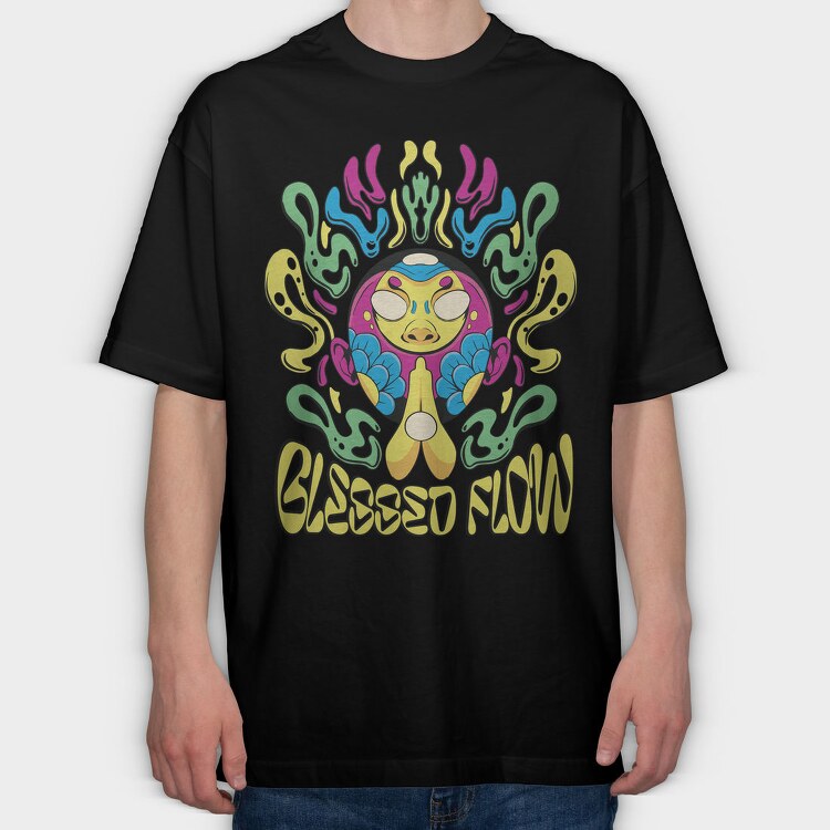 Blessed Flow Psychedelic, Tricou Oversize Barbati (Unisex)