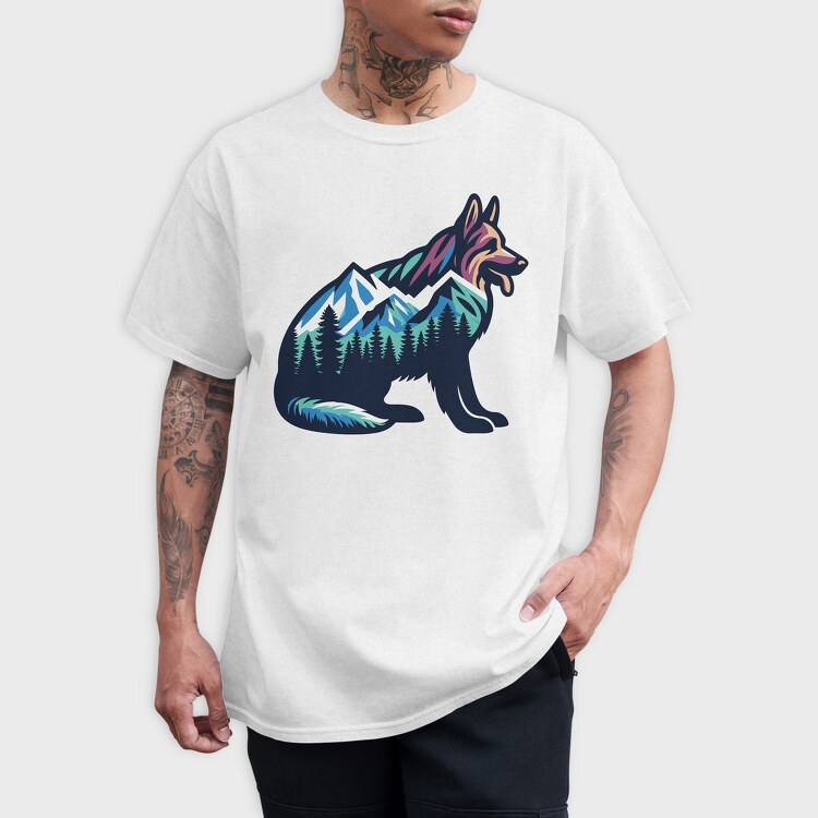Mountain Dog Landscape, Tricou Barbati (Unisex)