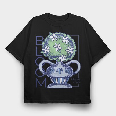 Bloom In Joy Plant Vase 08, Tricou Oversize Barbati (Unisex)