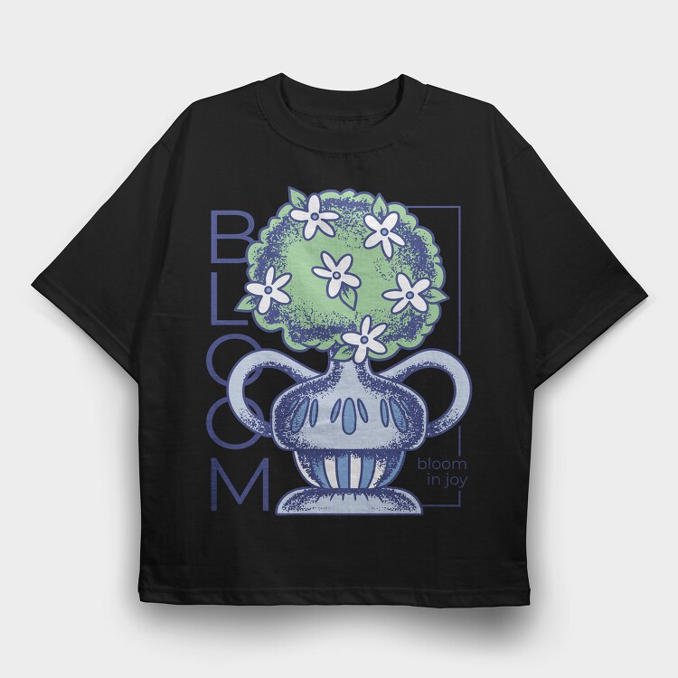 Bloom In Joy Plant Vase 08, Tricou Oversize Barbati (Unisex)