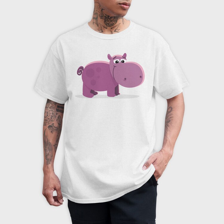 Hippo Huggable, Tricou Barbati (Unisex)