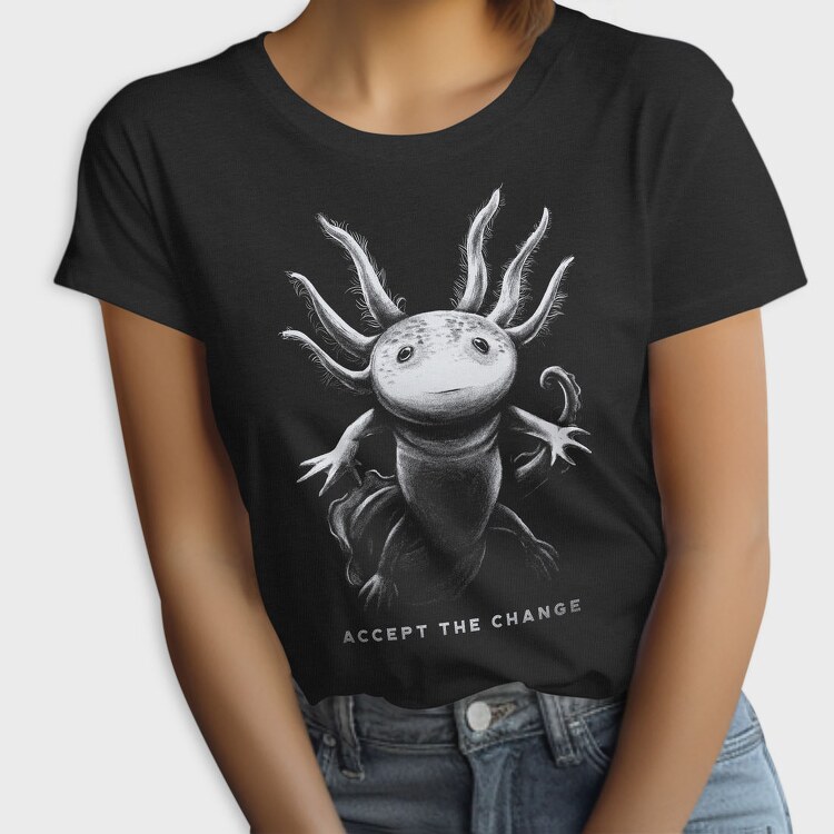 Realistic Hand Drawn Axolotl Change, Tricou Femei