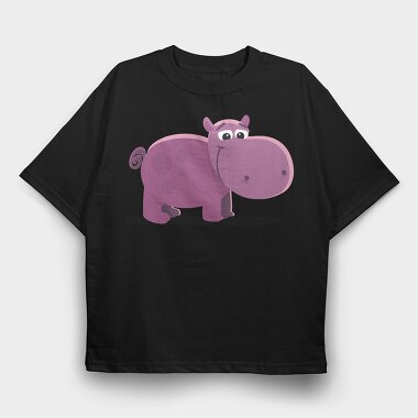 Hippo Huggable, Tricou Oversize Barbati (Unisex)