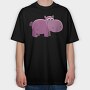 Hippo Huggable, Tricou Oversize Barbati (Unisex)