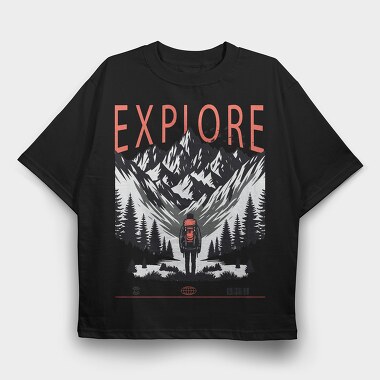 Mountain Explorer Explore, Tricou Oversize Barbati (Unisex)