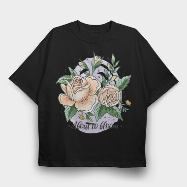 Bloom Rose Bouquet, Tricou Oversize Barbati (Unisex)