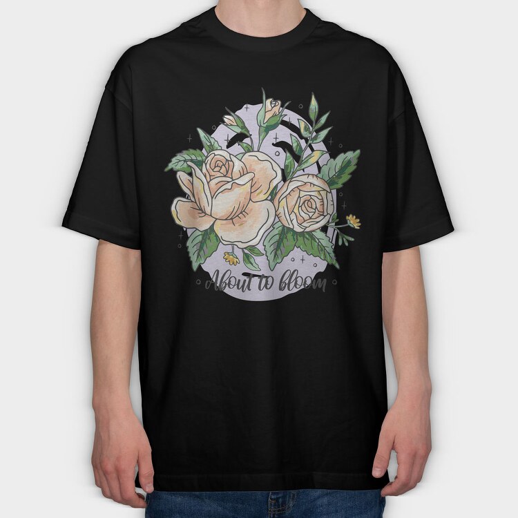 Bloom Rose Bouquet, Tricou Oversize Barbati (Unisex)