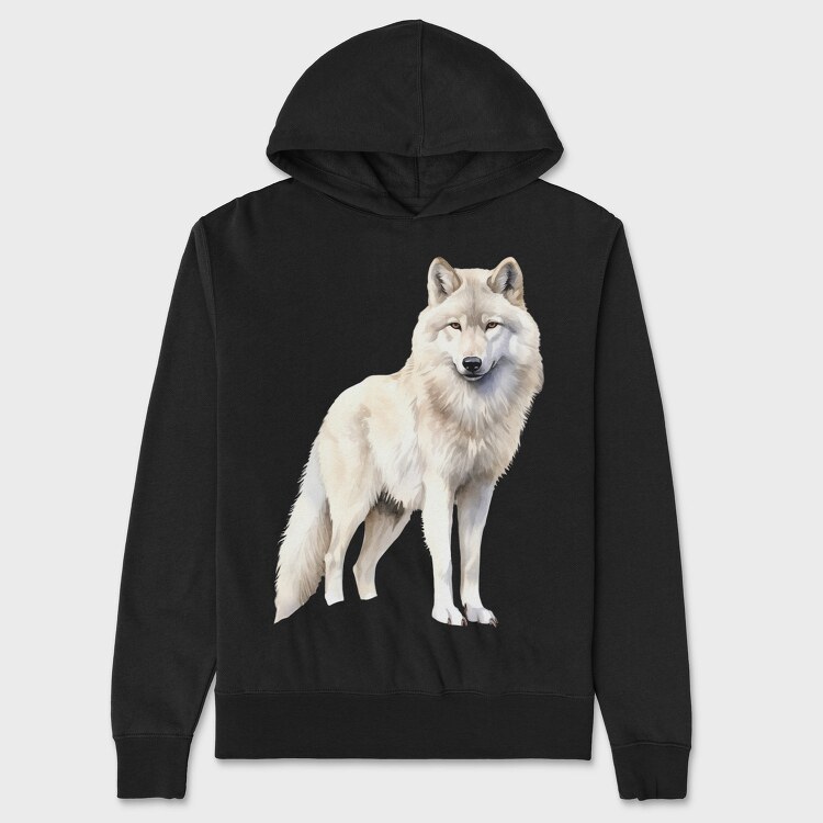 Wolf Standing Pose, Hanorac Oversize Barbati (Unisex)