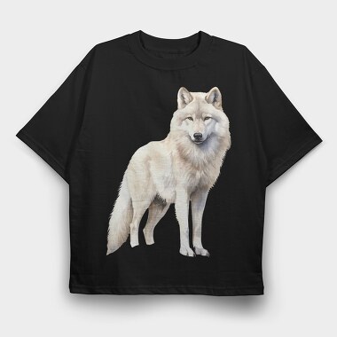 Wolf Standing Pose, Tricou Oversize Barbati (Unisex)